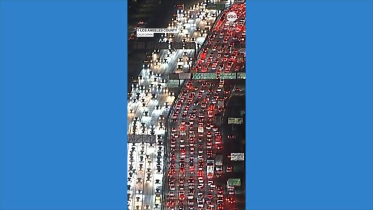 WATCH:  Southern California freeways clogged on Thanksgiving eve