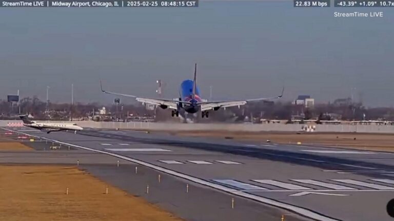 WATCH:  Video shows close call between a Southwest plane and a business jet while landing