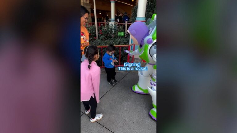 WATCH:  Toddler uses ASL to communicate with Buzz Lightyear at Disneyland