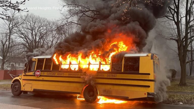 Hero bus driver safely evacuates students from fire