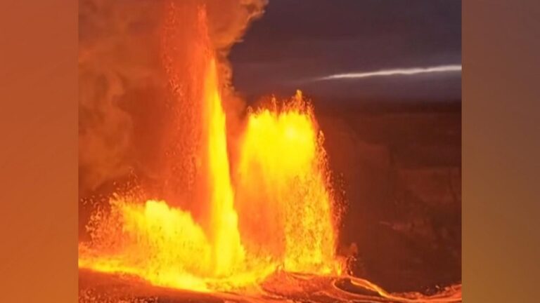 Hawaiian volcano shoots lava to height of Empire State Building
