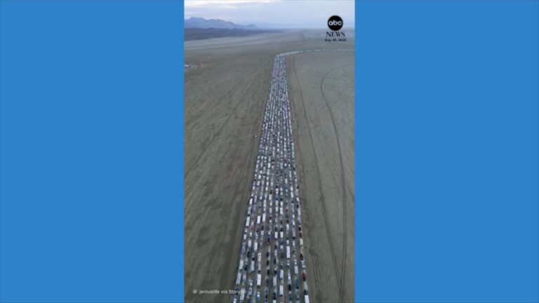 WATCH:  Huge line of traffic to get into Burning Man festival